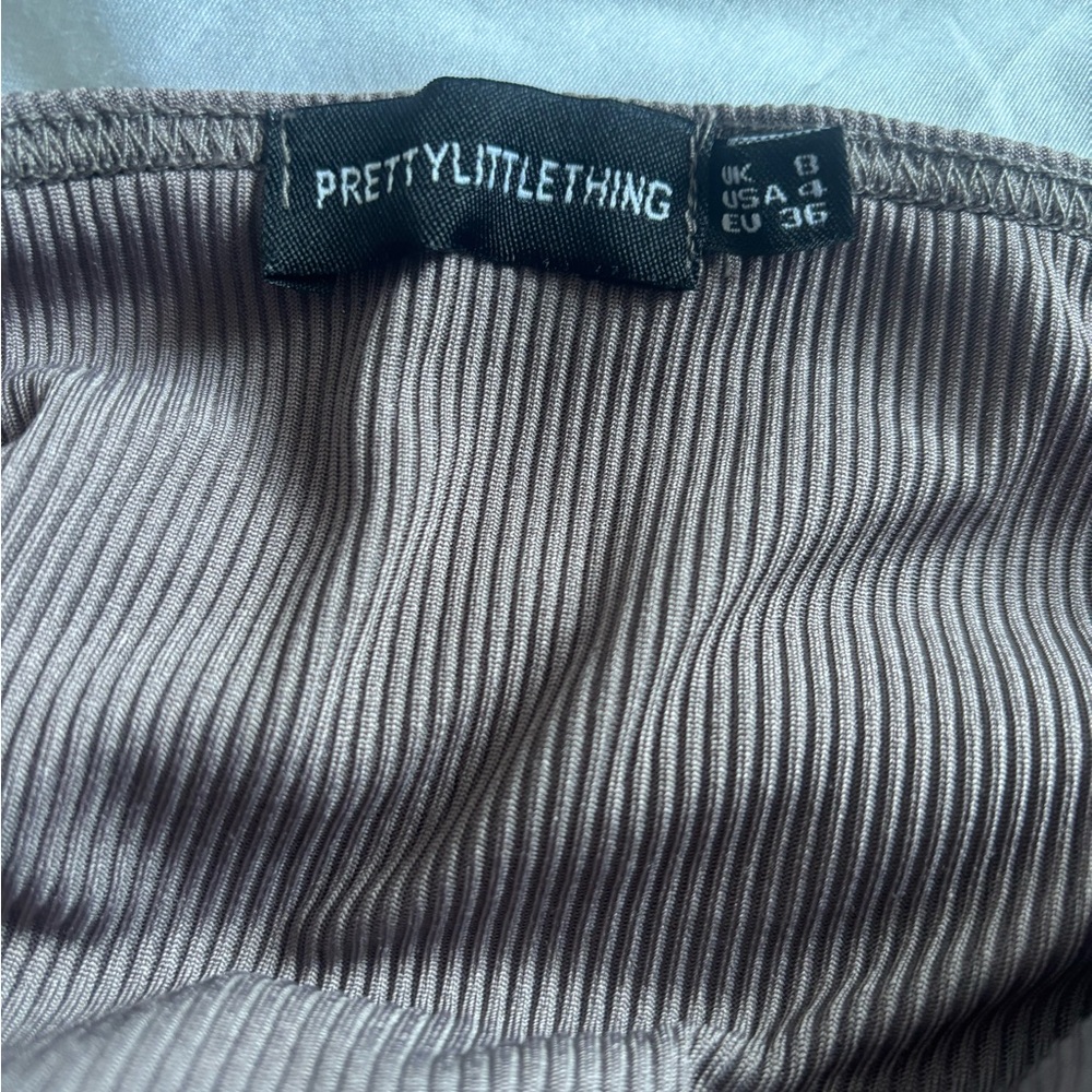 PrettyLittleThing Gray Ribbed dress with Stretchy Comfort